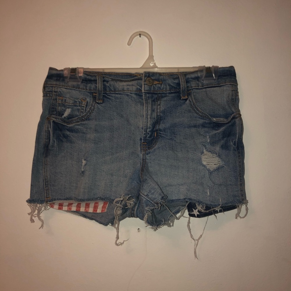 American Flag Jean Shorts